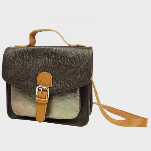 Anais - Cartable en cuir avec poche... Anais - Cartable en cuir avec poche...