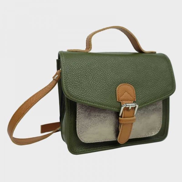 Anais - Cartable en cuir avec poche... Anais - Cartable en cuir avec poche...