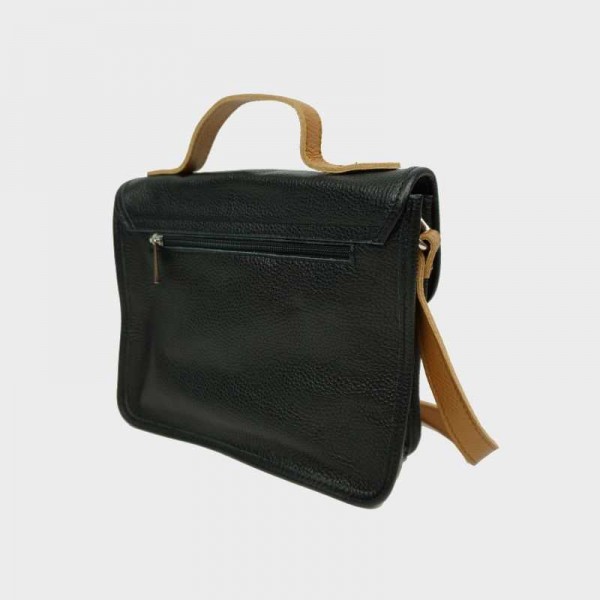 Anais - Cartable en cuir avec poche... Anais - Cartable en cuir avec poche...