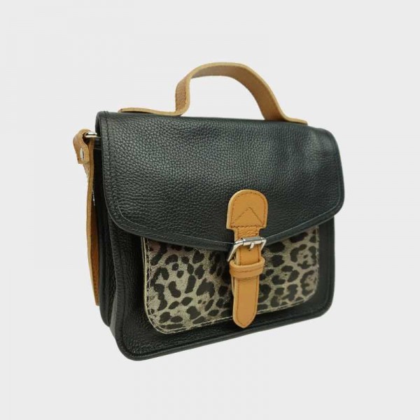 Anais - Cartable en cuir avec poche... Anais - Cartable en cuir avec poche...