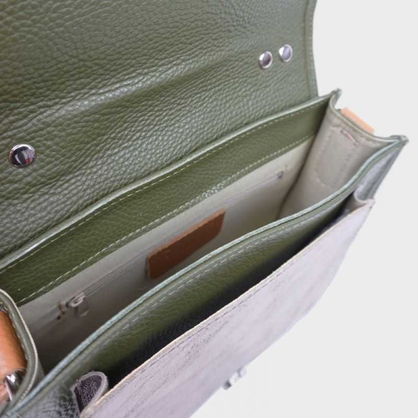 Anais - Cartable en cuir avec poche... Anais - Cartable en cuir avec poche...