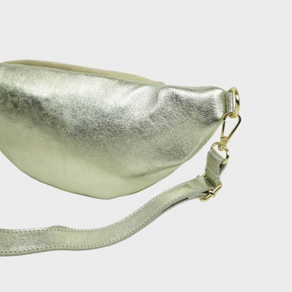 Anais - Sac banane en cuir double zip...