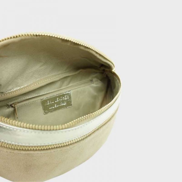 Anais - Sac banane en cuir double zip...