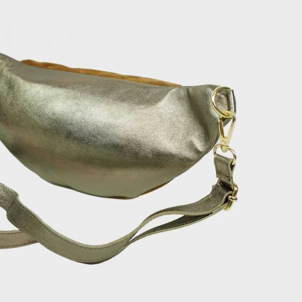 Anais - Sac banane en cuir double zip... Anais - Sac banane en cuir double zip...