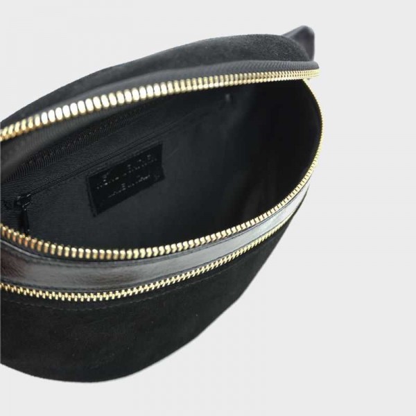 Anais - Sac banane en cuir double zip...