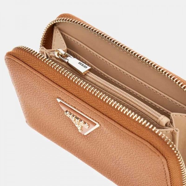 Guess - Portefeuille zippé camel Laurel