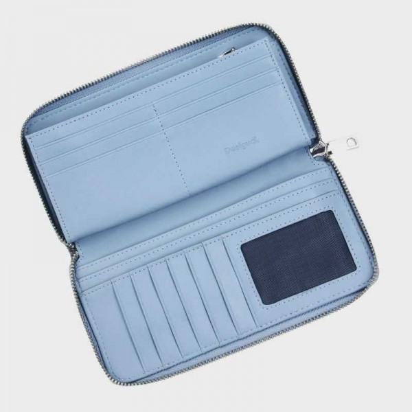 Desigual - Portefeuille zippé en jean...