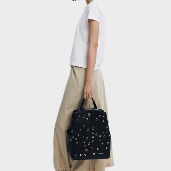 Desigual - Sac à dos noir à clous...