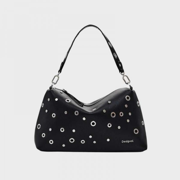 Desigual - Sac bandoulière noir à...