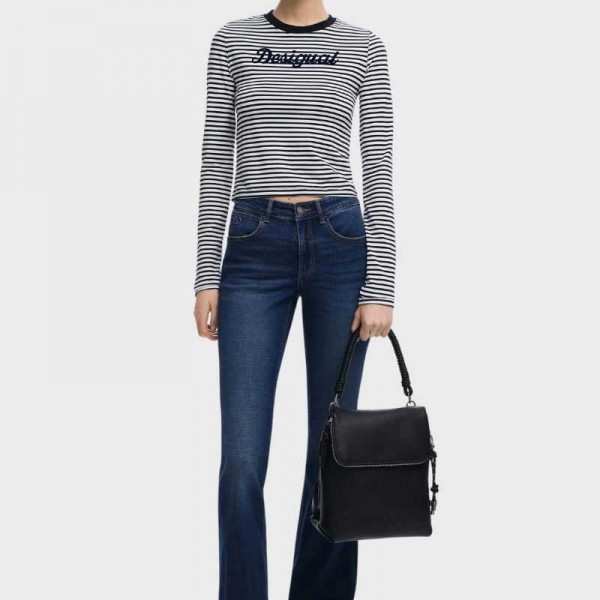 Desigual - Sac à dos noir effet cuir...