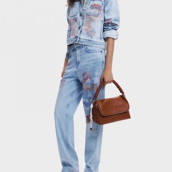 Desigual - Sac bandoulière camel...