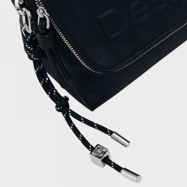 Desigual - Sac bandoulière noir effet... Desigual - Sac bandoulière noir effet...