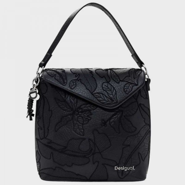 Desigual - Sac à dos noir brodé 2en1... Desigual - Sac à dos noir brodé 2en1...