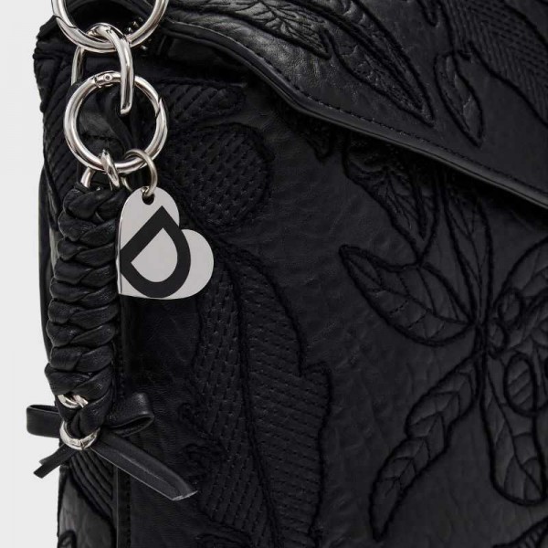 Desigual - Sac à dos noir brodé 2en1... Desigual - Sac à dos noir brodé 2en1...