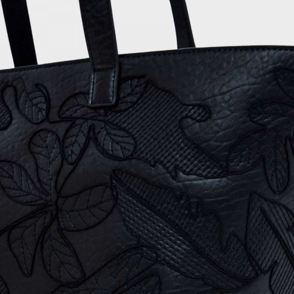 Desigual - Sac cabas noir brodé 25saxpbp