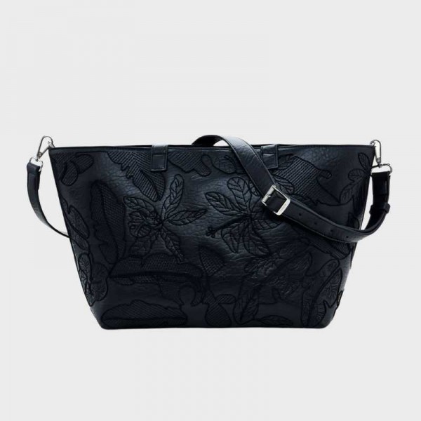 Desigual - Sac cabas noir brodé 25saxpbp