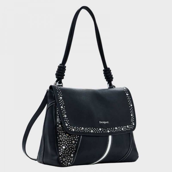 Desigual - Sac noir clouté 2en1 25saxpbt Desigual - Sac noir clouté 2en1 25saxpbt