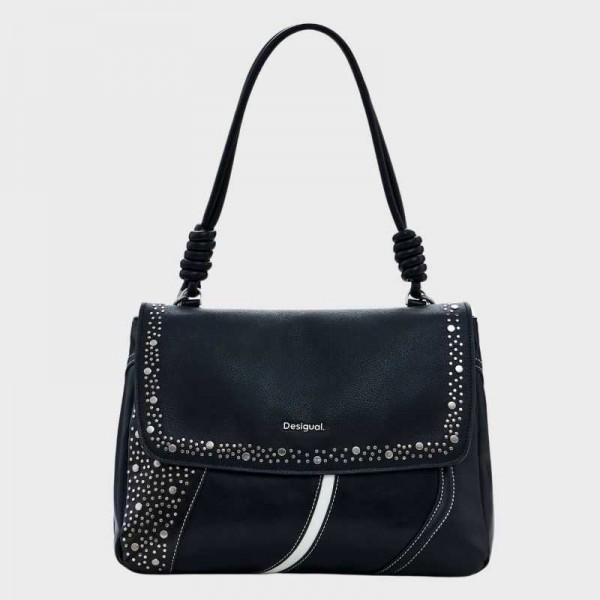 Desigual - Sac noir clouté 2en1 25saxpbt Desigual - Sac noir clouté 2en1 25saxpbt