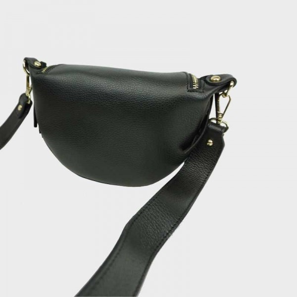 Anais - Sac banane en cuir à franges...