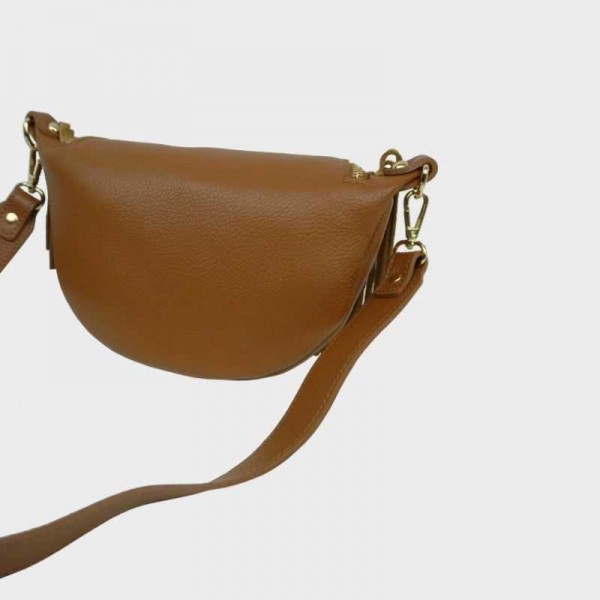 Anais - Sac banane en cuir à franges...