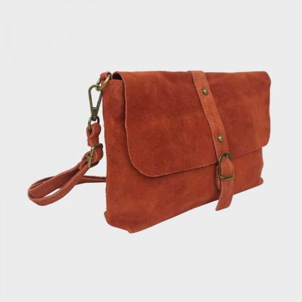 Anais - Sac bandoulière rabat en cuir...