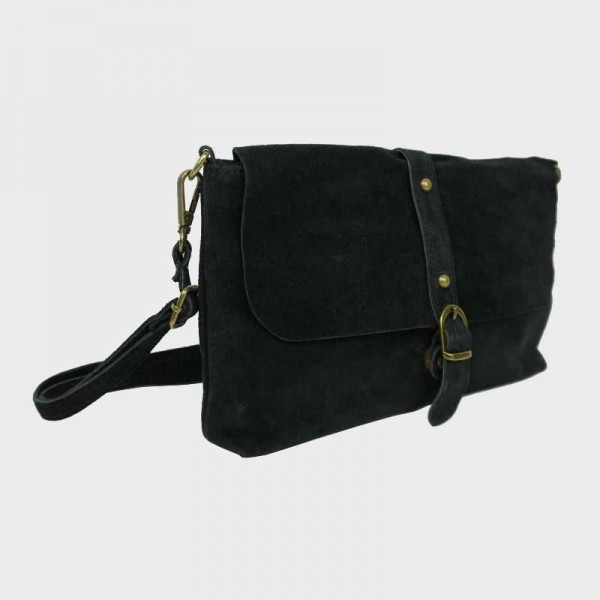 Anais - Sac bandoulière rabat en cuir...