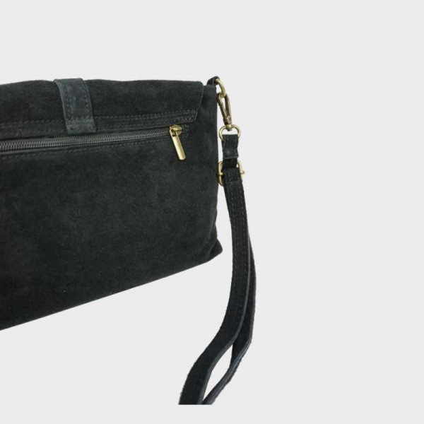 Anais - Sac bandoulière rabat en cuir...