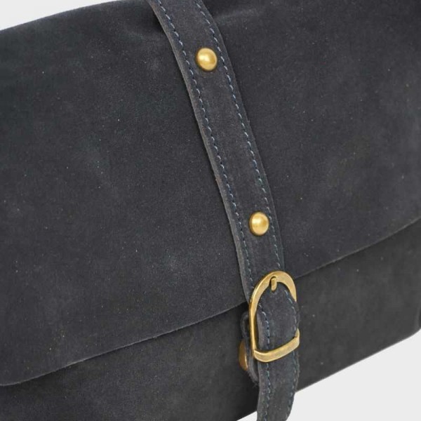 Anais - Sac bandoulière rabat en cuir...