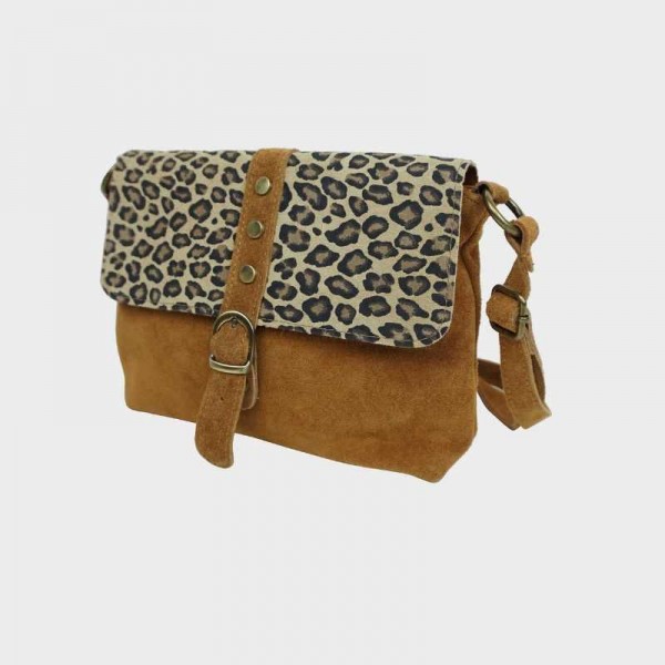 Anais - Sac bandoulière rabat léopard...