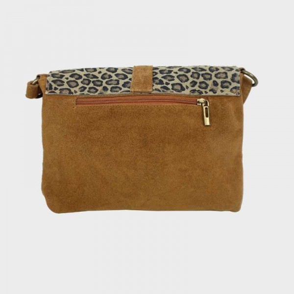 Anais - Sac bandoulière rabat léopard...