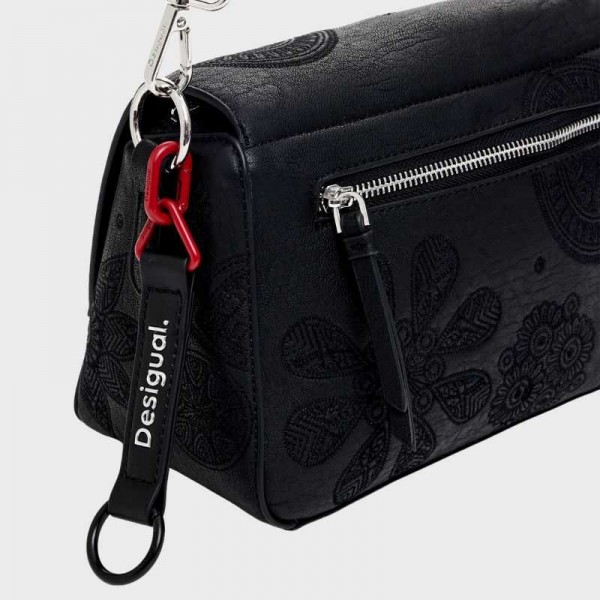 Desigual - Sac bandoulière brodé et... Desigual - Sac bandoulière brodé et...