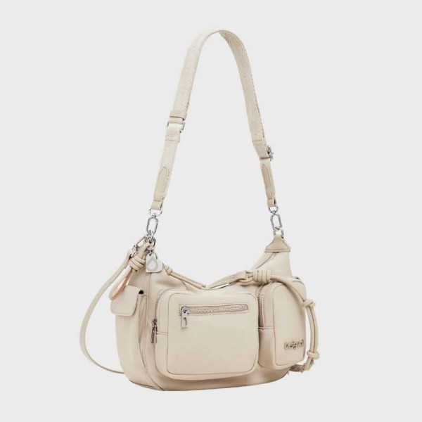 Desigual - Sac porté épaule beige...