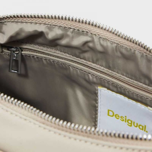 Desigual - Sac porté épaule beige...