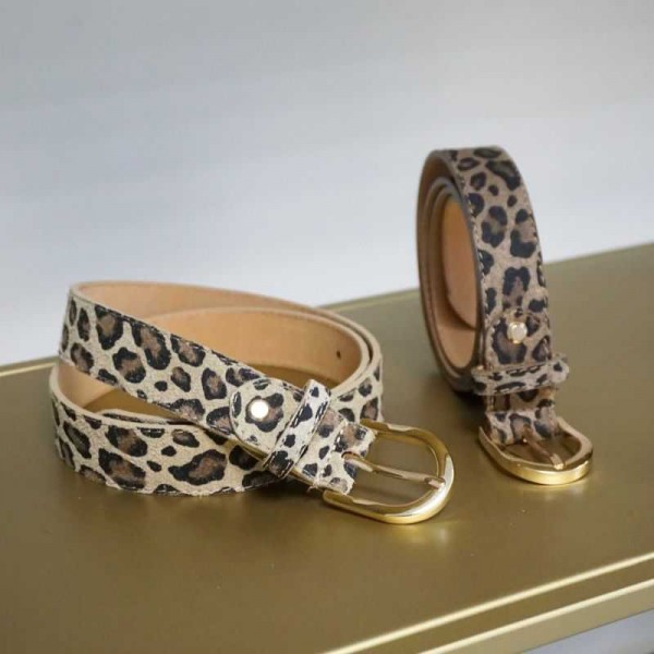 Anais - Ceinture en cuir imprimé animal