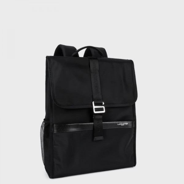 Lancaster - Sac à dos noir en toile... Lancaster - Sac à dos noir en toile...