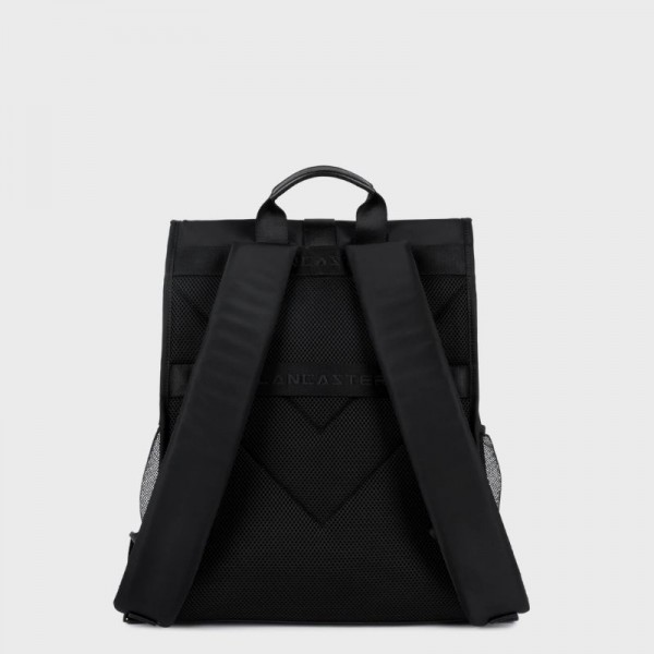 Lancaster - Sac à dos noir en toile... Lancaster - Sac à dos noir en toile...