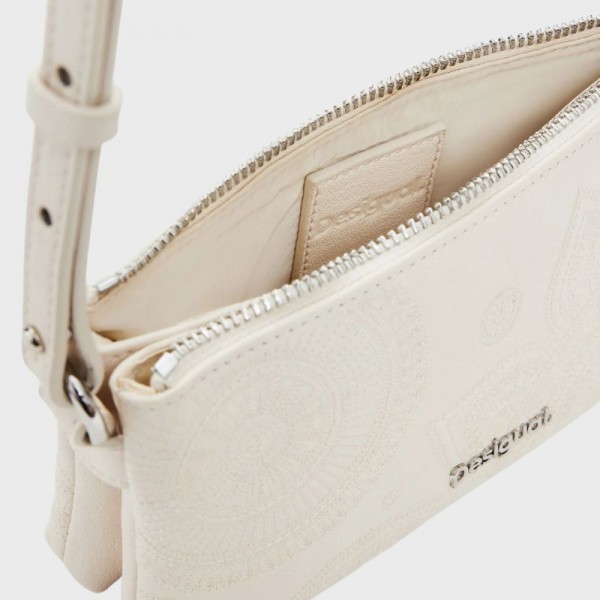 Desigual - Pochette zippée beige...