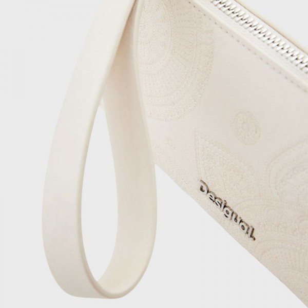 Desigual - Pochette zippée beige...