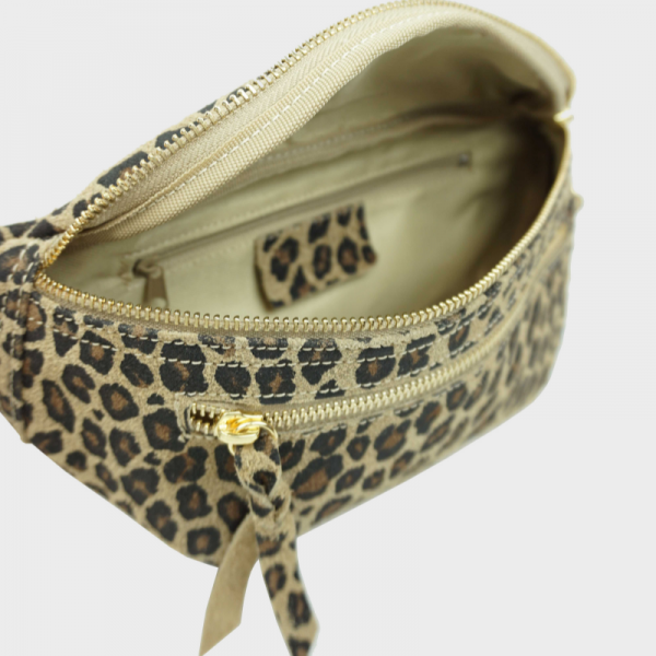 Anais - Sac banane double zip en cuir...