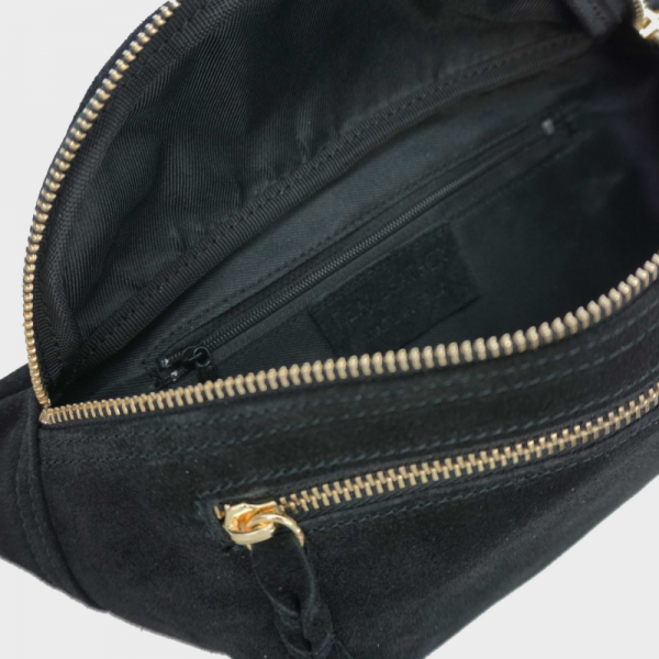 Anais - Sac banane double zip en cuir...