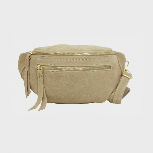 Anais - Sac banane double zip en cuir...