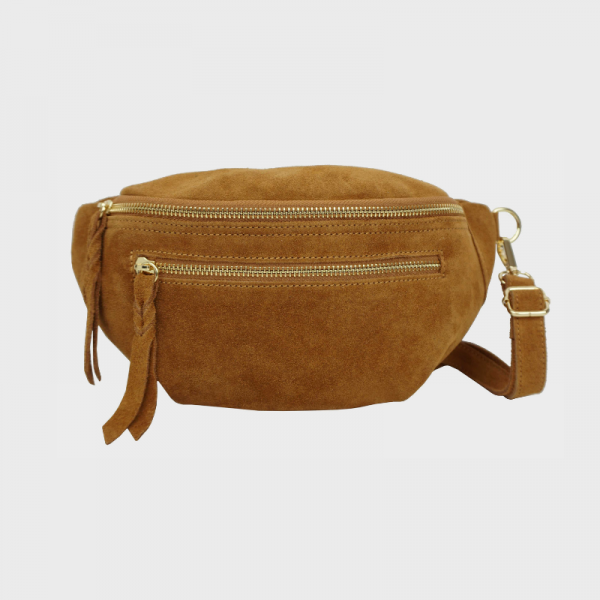 Anais - Sac banane double zip en cuir...