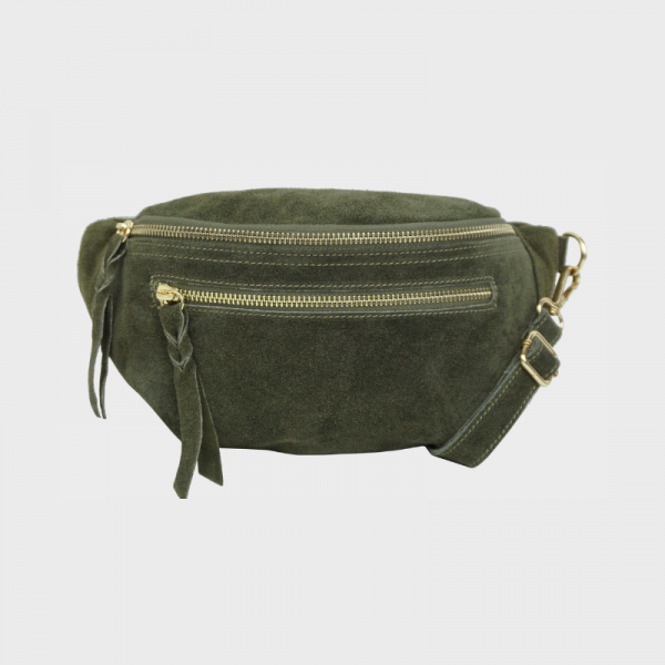 Anais - Sac banane double zip en cuir... Anais - Sac banane double zip en cuir...