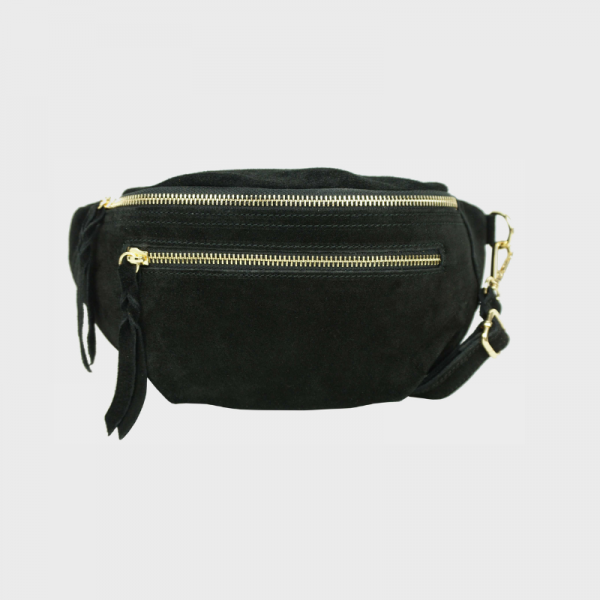 Anais - Sac banane double zip en cuir...