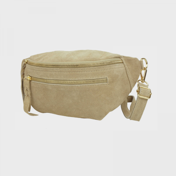 Anais - Sac banane double zip en cuir...