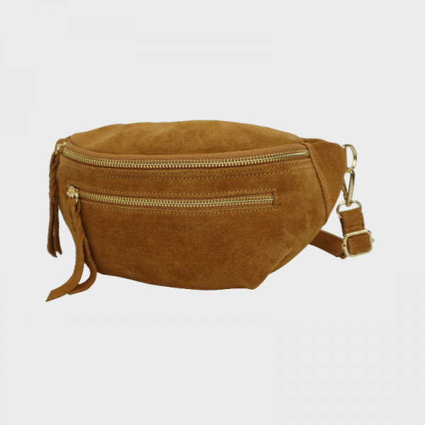 Anais - Sac banane double zip en cuir...