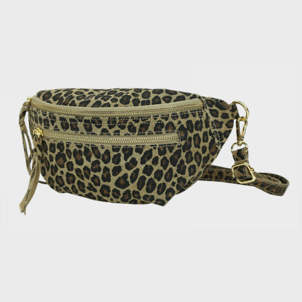 Anais - Sac banane double zip en cuir...