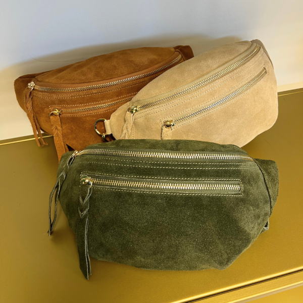 Anais - Sac banane double zip en cuir... Anais - Sac banane double zip en cuir...