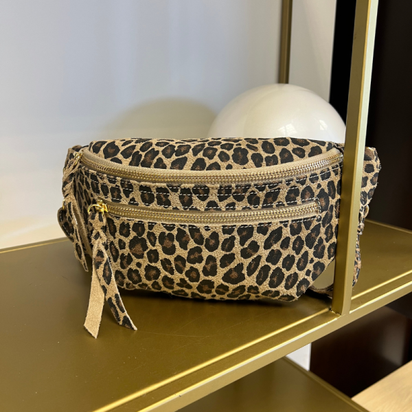 Anais - Sac banane double zip en cuir...