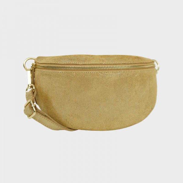 Anais - Sac banane en cuir brillant...